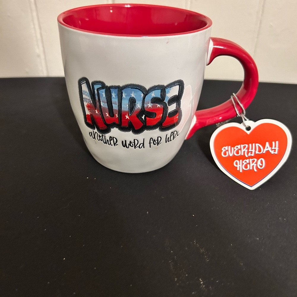 NWT Global Design Ceramic Mug -“Nurse Another Word For Hero”/16 Oz.